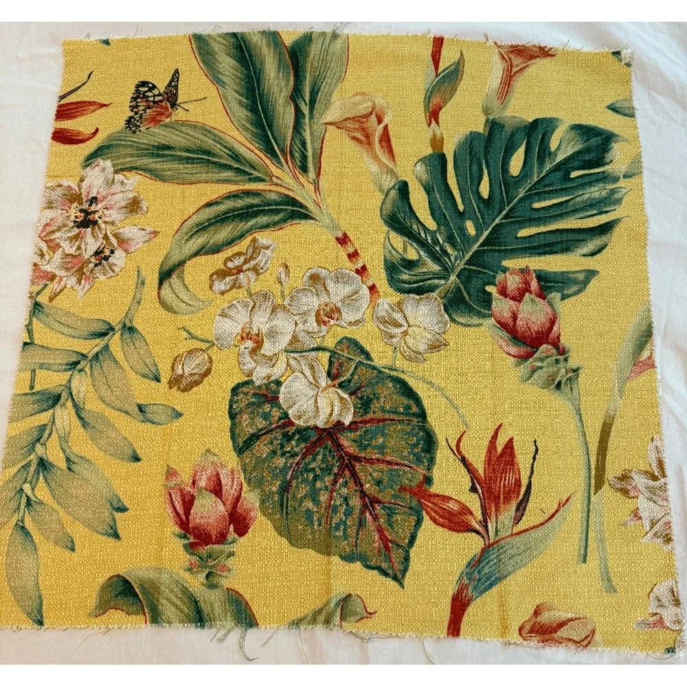 Vintage new yellow background Butterfly‎ Fabric flowers 24
